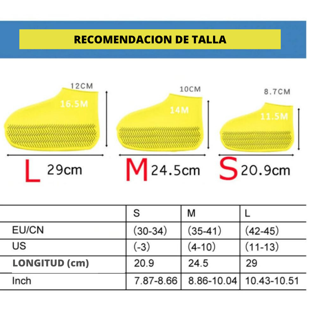 Funda Impermeable y Reutilizable para Zapatos - Amarillo/Talla M